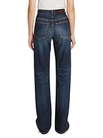 Seamed Straight-Leg Jeans