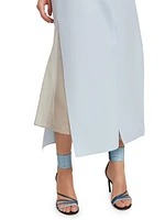 Wool-Silk Split Midi-Skirt