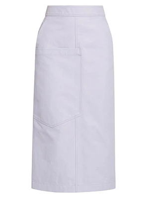 Gabardine Pocket Midi Skirt