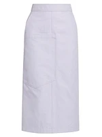 Gabardine Pocket Midi Skirt