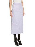 Gabardine Pocket Midi Skirt