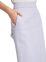 Gabardine Pocket Midi Skirt