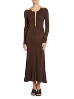 Stretch Jersey Keyhole Maxi Dress