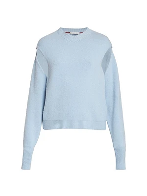 Brushed Cashmere Cut-Out Sweater