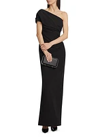 One-Shoulder Column Gown