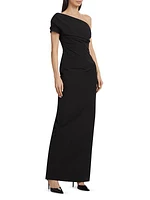 One-Shoulder Column Gown