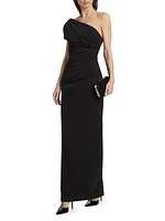 One-Shoulder Column Gown