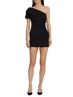 Anzo Draped Asymmetric Minidress