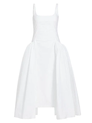 Vezile Poplin Puff-Skirt Midi-Dress