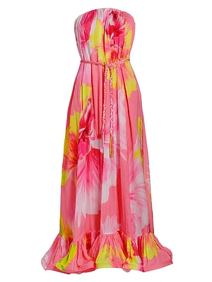 Strapless Floral Maxi Dress