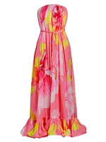 Strapless Floral Maxi Dress