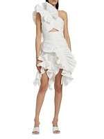 Jagger Ruffle One-Shoulder Minidress