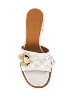 Monyca 40MM Chain-Link Leather Sandals