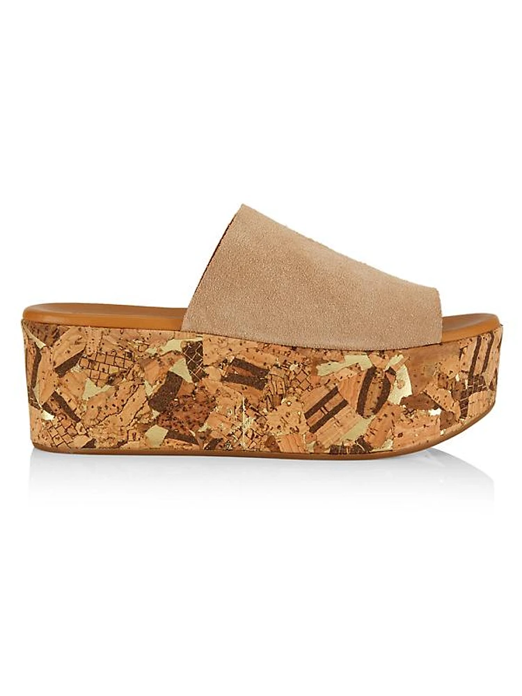 Liana 70MM Cork-Flake Suede Platform Sandals