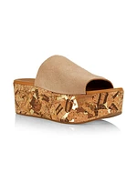 Liana 70MM Cork-Flake Suede Platform Sandals