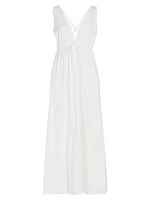 Walk About Cotton-Blend Empire-Waist Maxi Dress