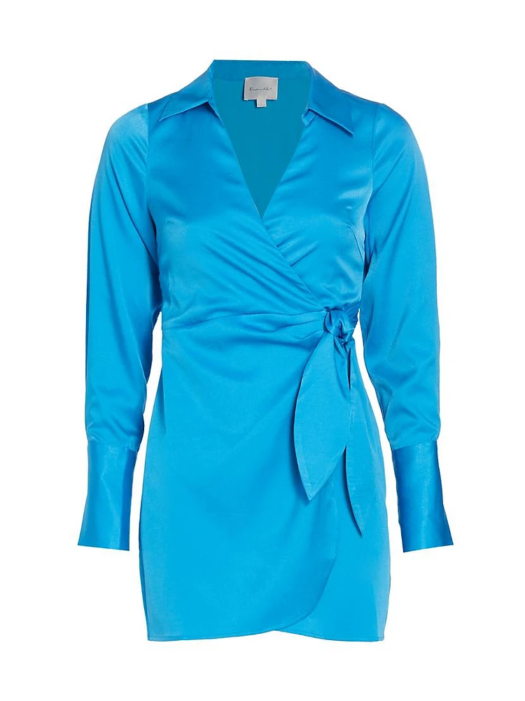 Seaside Satin Wrap Minidress