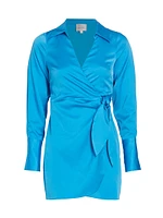 Seaside Satin Wrap Minidress