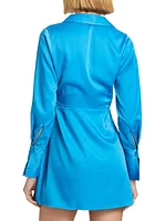 Seaside Satin Wrap Minidress