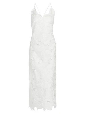 Morning Glory Embroidered Midi-Dress