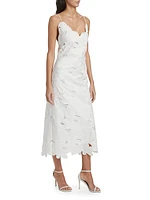 Morning Glory Embroidered Midi-Dress