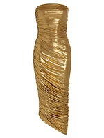 Diana Metallic Ruched Strapless Gown