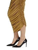 Diana Metallic Ruched Strapless Gown