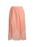 Plus Embroidered Hem Maxi Skirt