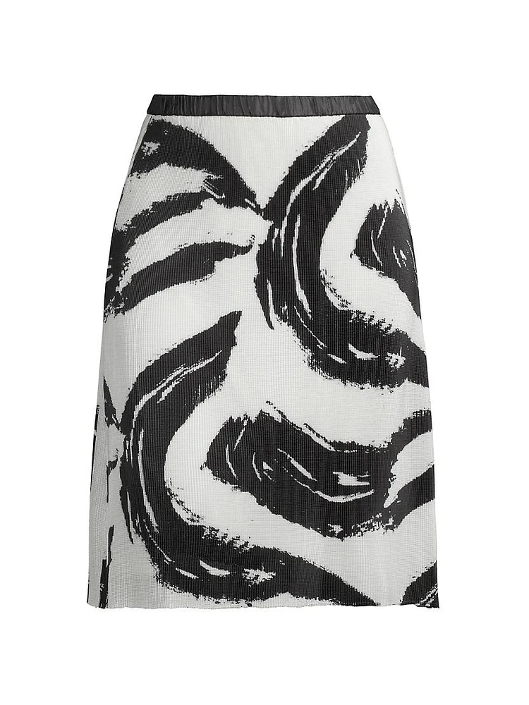 Plus Abstract A-Line Midi-Skirt