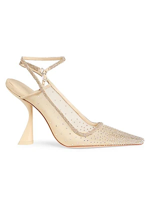Diya 100MM Crystal Mesh Pumps