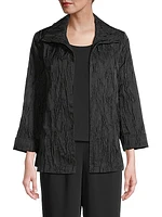 Textured Jacquard A-Line Jacket