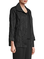 Textured Jacquard A-Line Jacket