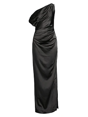 Aster Draped Satin Gown