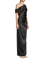 Aster Draped Satin Gown