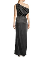 Aster Draped Satin Gown