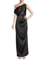 Aster Draped Satin Gown