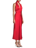 Federica Satin Halter Midi-Dress