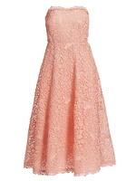 Strapless Lace Full Skirt Dress