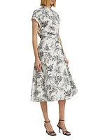 Floral Toile Surplice Shirtdress