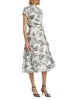 Floral Toile Surplice Shirtdress