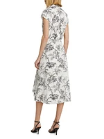 Floral Toile Surplice Shirtdress