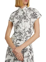 Floral Toile Surplice Shirtdress