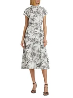 Floral Toile Surplice Shirtdress