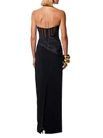 Strapless Ruched Gown