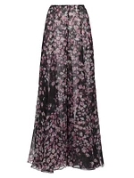 Floral Silk Palazzo Pants