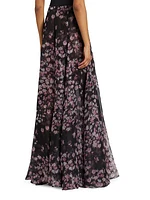 Floral Silk Palazzo Pants