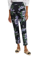 Floral High-Rise Slim Pants