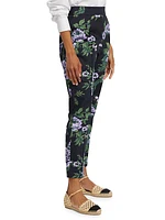 Floral High-Rise Slim Pants