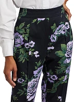 Floral High-Rise Slim Pants