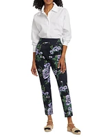 Floral High-Rise Slim Pants